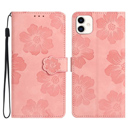 For Samsung Galaxy A05 4G Case Flowers Imprinted PU Leather Wallet Phone Cover