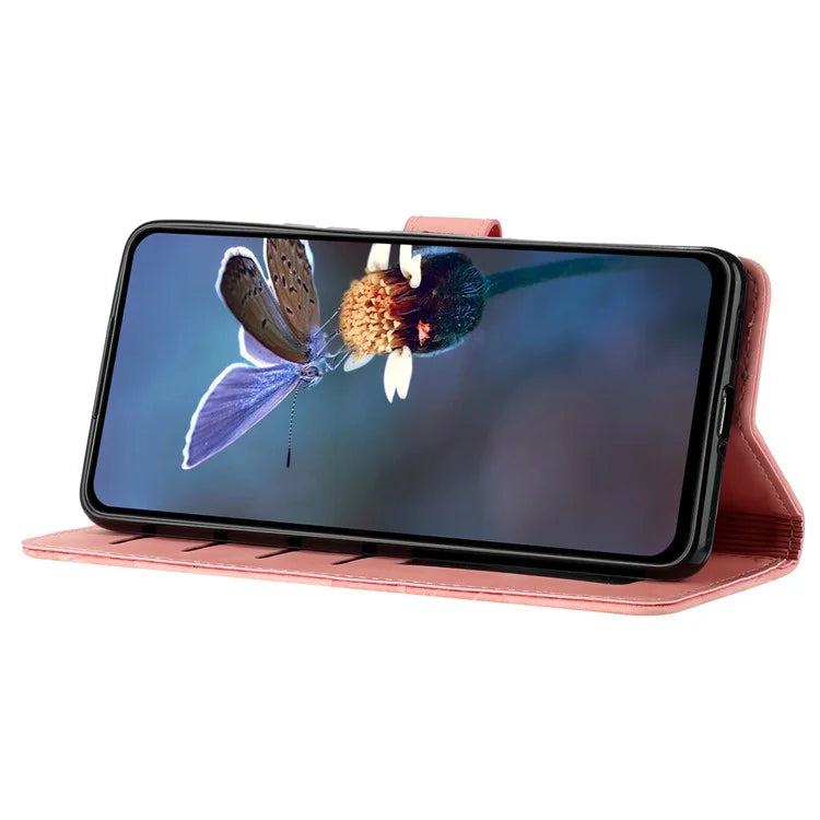 For Samsung Galaxy A05 4G Case Flowers Imprinted PU Leather Wallet Phone Cover