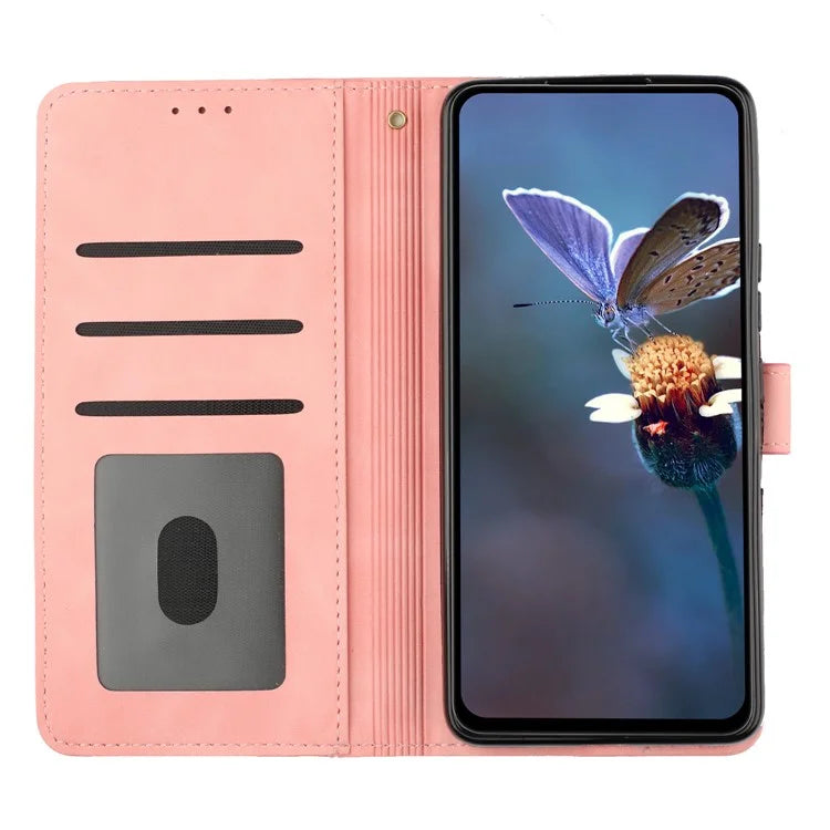For Samsung Galaxy A05 4G Case Flowers Imprinted PU Leather Wallet Phone Cover