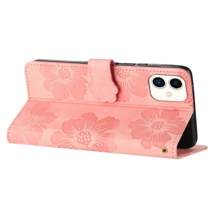For Samsung Galaxy A05 4G Case Flowers Imprinted PU Leather Wallet Phone Cover