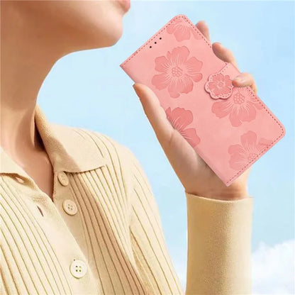 For Samsung Galaxy A05 4G Case Flowers Imprinted PU Leather Wallet Phone Cover