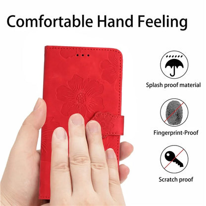 For Samsung Galaxy A05 4G Case Flowers Imprinted PU Leather Wallet Phone Cover