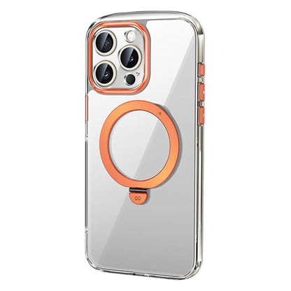 XUNDD For iPhone 15 Pro Max Kickstand Case Compatible with MagSafe PC+TPU Clear Phone Protector