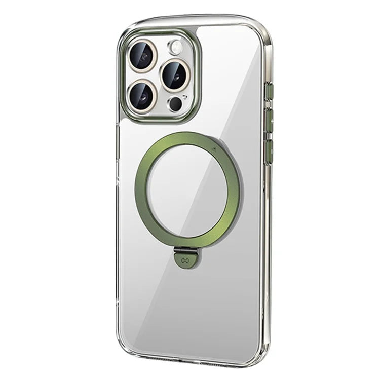 XUNDD For iPhone 15 Pro Max Kickstand Case Compatible with MagSafe PC+TPU Clear Phone Protector
