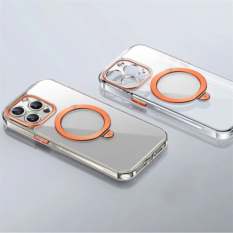 XUNDD For iPhone 15 Pro Max Kickstand Case Compatible with MagSafe PC+TPU Clear Phone Protector