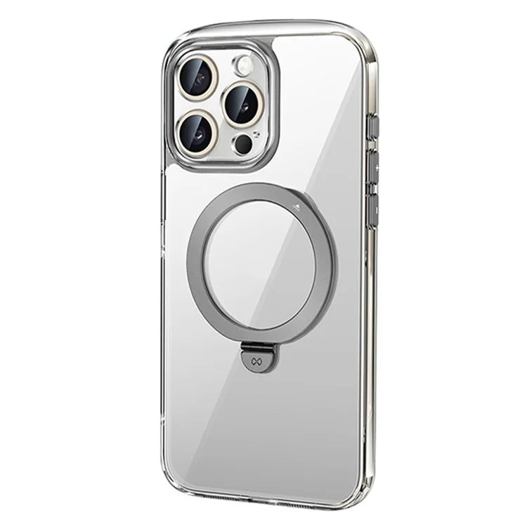 XUNDD For iPhone 15 Pro Max Kickstand Case Compatible with MagSafe PC+TPU Clear Phone Protector