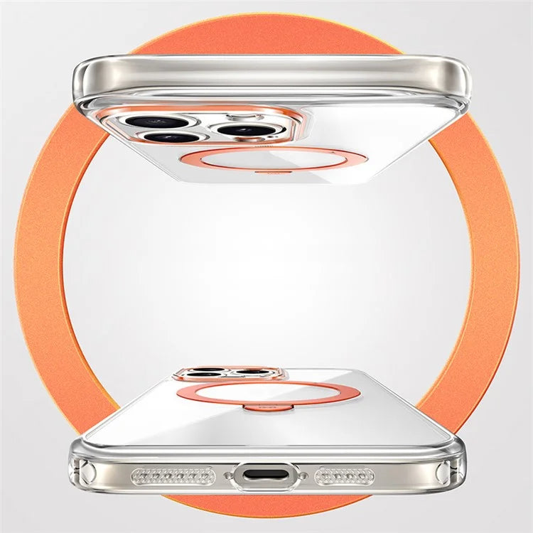 XUNDD For iPhone 15 Pro Max Kickstand Case Compatible with MagSafe PC+TPU Clear Phone Protector