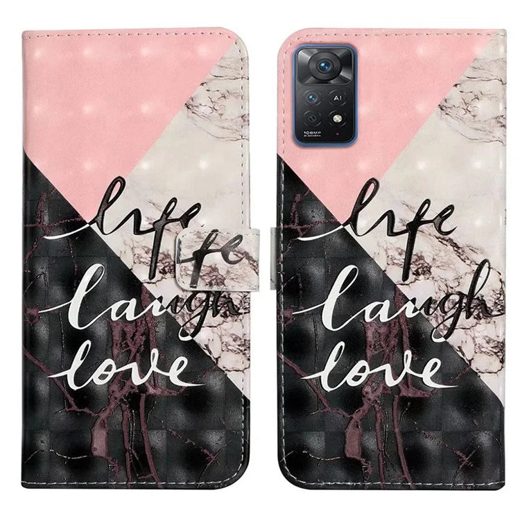 For Xiaomi Redmi Note 11 Pro 5G (Qualcomm) / 11 Pro 4G (MediaTek) / 12 Pro 4G Case 3D Pattern Leather Phone Cover