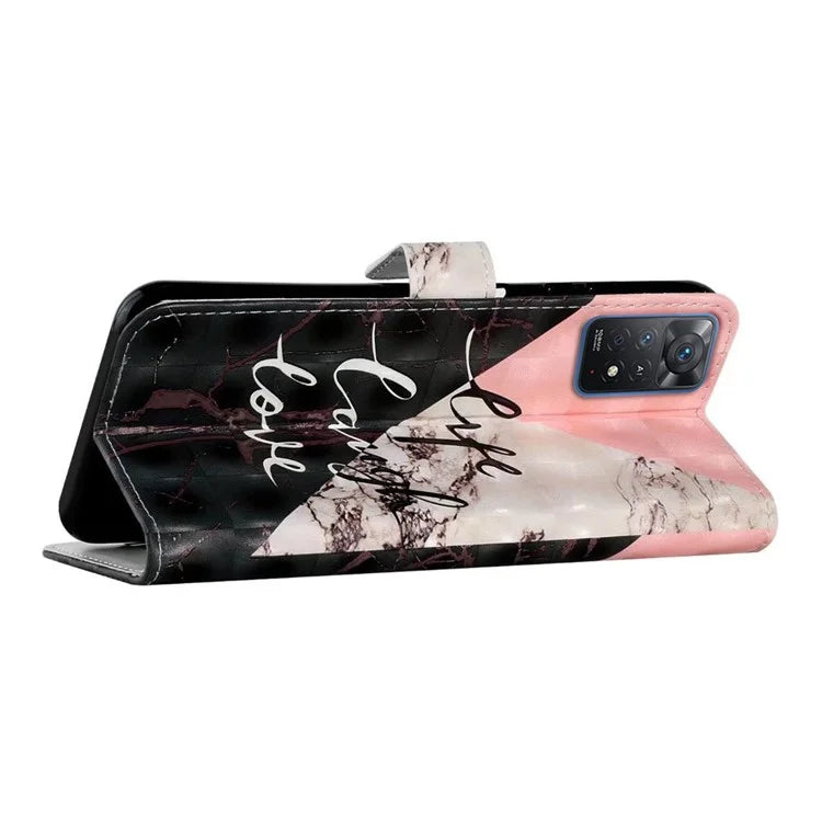 For Xiaomi Redmi Note 11 Pro 5G (Qualcomm) / 11 Pro 4G (MediaTek) / 12 Pro 4G Case 3D Pattern Leather Phone Cover