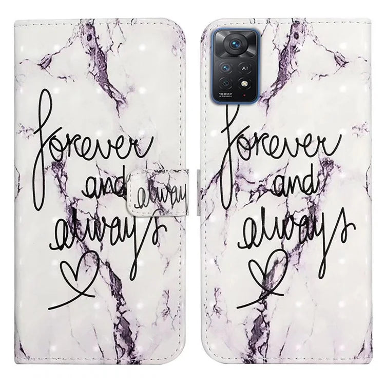For Xiaomi Redmi Note 11 Pro 5G (Qualcomm) / 11 Pro 4G (MediaTek) / 12 Pro 4G Case 3D Pattern Leather Phone Cover