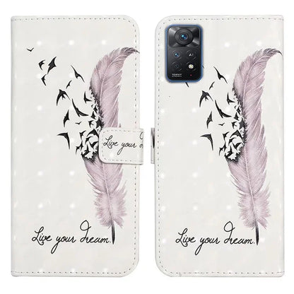 For Xiaomi Redmi Note 11 Pro 5G (Qualcomm) / 11 Pro 4G (MediaTek) / 12 Pro 4G Case 3D Pattern Leather Phone Cover