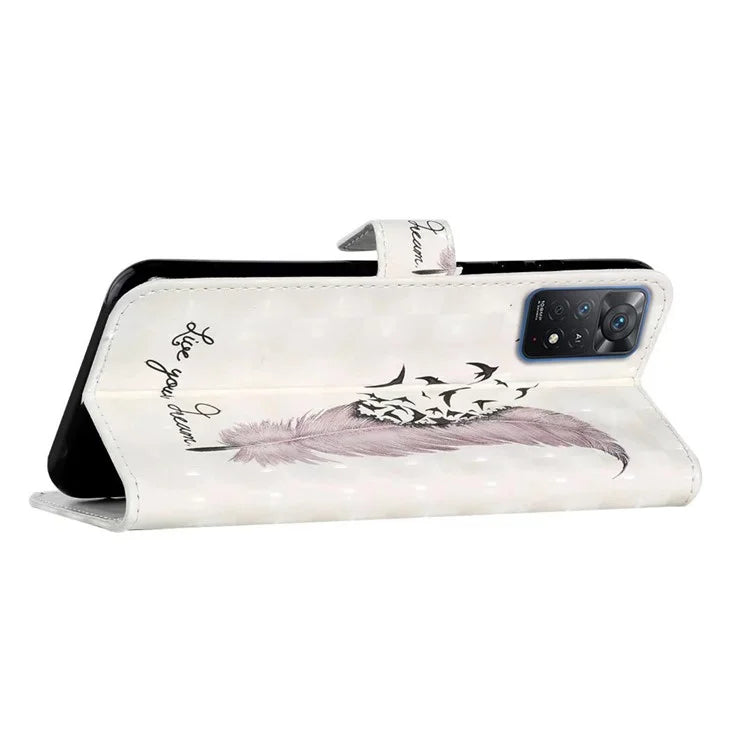 For Xiaomi Redmi Note 11 Pro 5G (Qualcomm) / 11 Pro 4G (MediaTek) / 12 Pro 4G Case 3D Pattern Leather Phone Cover
