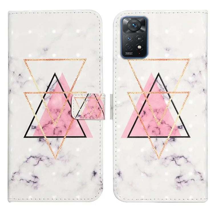 For Xiaomi Redmi Note 11 Pro 5G (Qualcomm) / 11 Pro 4G (MediaTek) / 12 Pro 4G Case 3D Pattern Leather Phone Cover