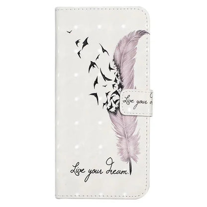 For Google Pixel 7 Pro 5G Case PU Leather Stand 3D Pattern Printing Phone Cover