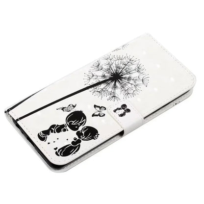 For Google Pixel 7 Pro 5G Case PU Leather Stand 3D Pattern Printing Phone Cover