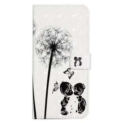 For Google Pixel 7 Pro 5G Case PU Leather Stand 3D Pattern Printing Phone Cover