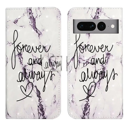 For Google Pixel 7 Pro 5G Case PU Leather Stand 3D Pattern Printing Phone Cover