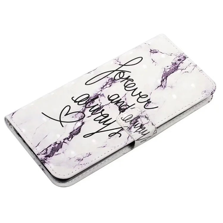 For Google Pixel 7 Pro 5G Case PU Leather Stand 3D Pattern Printing Phone Cover
