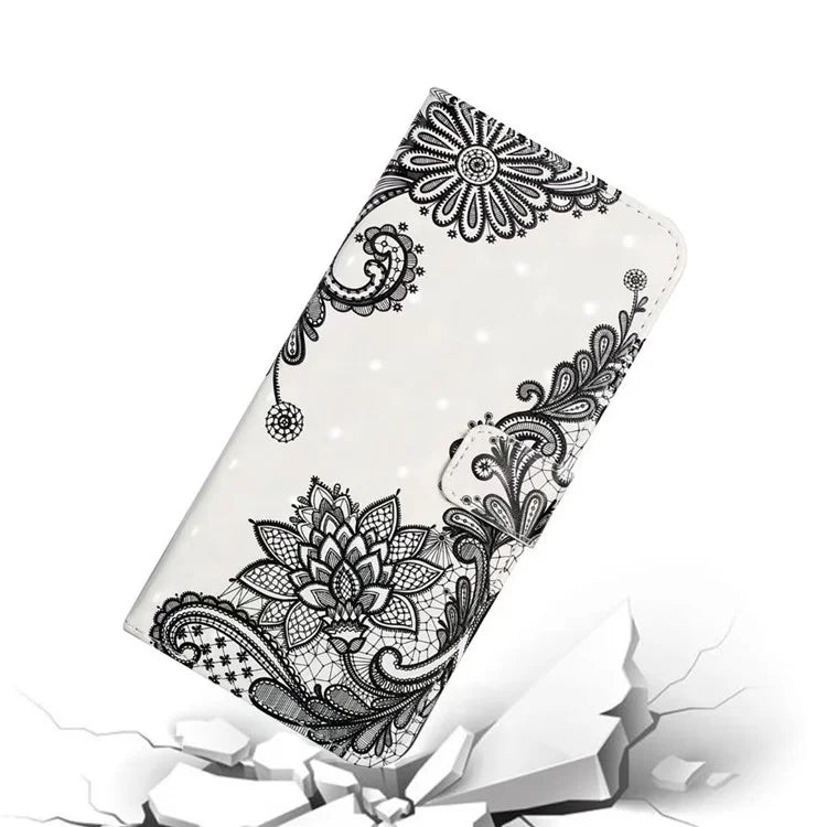 For Google Pixel 7 Pro 5G Case PU Leather Stand 3D Pattern Printing Phone Cover