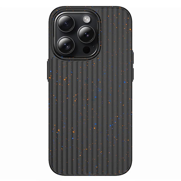 For iPhone 15 Pro Case Splash Ink Corrugated Texture PC Phone Cover Matte Shell
