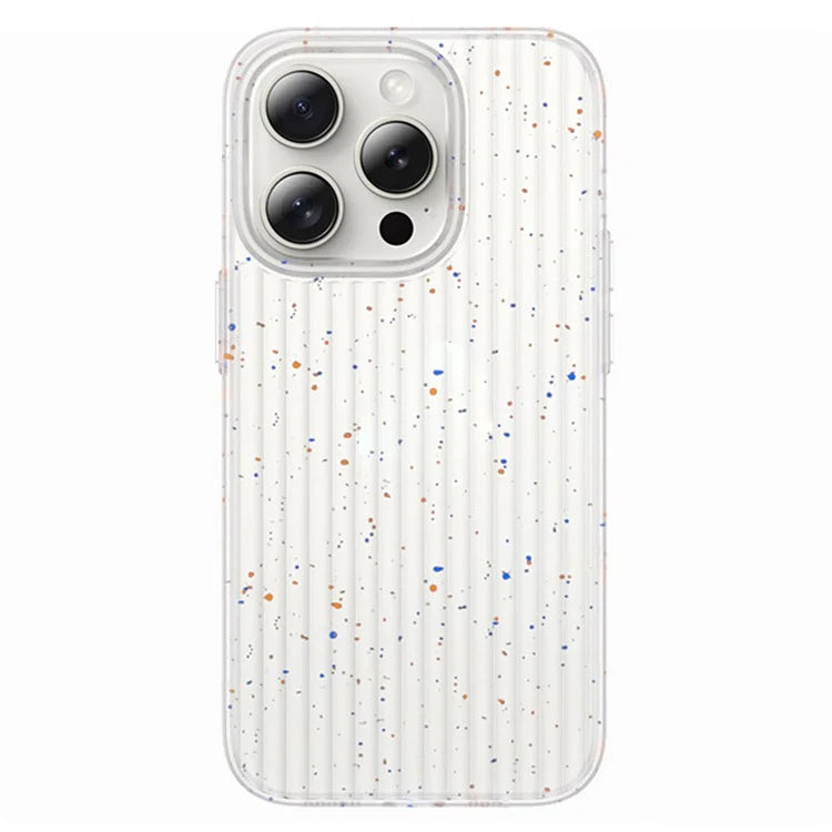 For iPhone 14 Pro Case Splash Ink Corrugated Texture Bump Proof PC Phone Cover