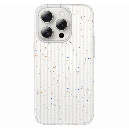 For iPhone 14 Pro Case Splash Ink Corrugated Texture Bump Proof PC Phone Cover