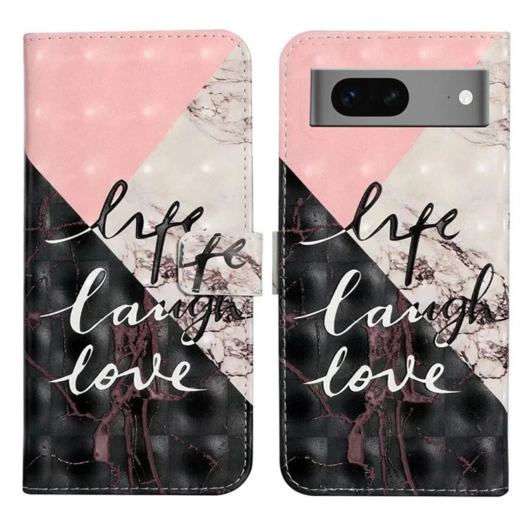 For Google Pixel 7 5G Case Flip Wallet 3D Pattern PU Leather Phone Cover