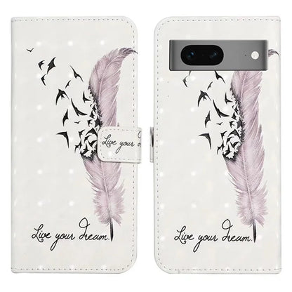 For Google Pixel 7 5G Case Flip Wallet 3D Pattern PU Leather Phone Cover