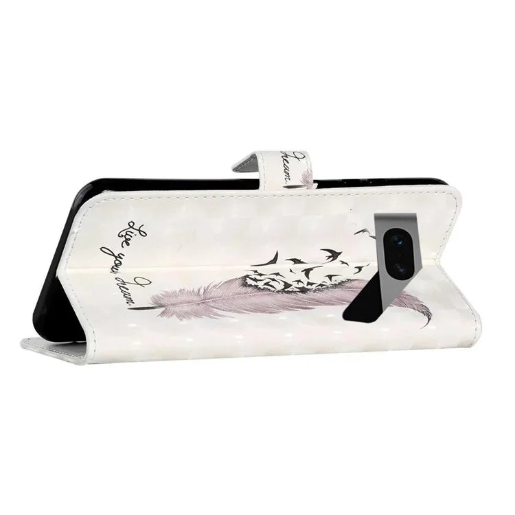 For Google Pixel 7 5G Case Flip Wallet 3D Pattern PU Leather Phone Cover