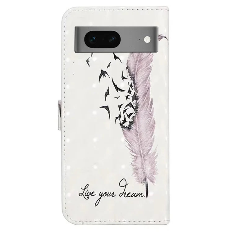 For Google Pixel 7 5G Case Flip Wallet 3D Pattern PU Leather Phone Cover