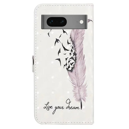 For Google Pixel 7 5G Case Flip Wallet 3D Pattern PU Leather Phone Cover