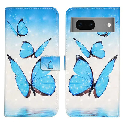For Google Pixel 7 5G Case Flip Wallet 3D Pattern PU Leather Phone Cover