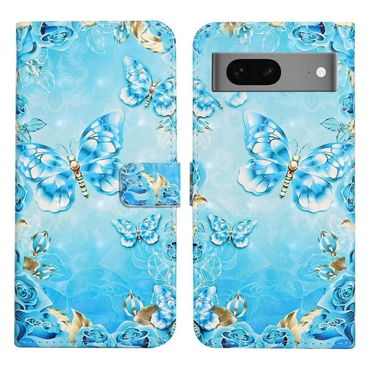 For Google Pixel 7 5G Case Flip Wallet 3D Pattern PU Leather Phone Cover