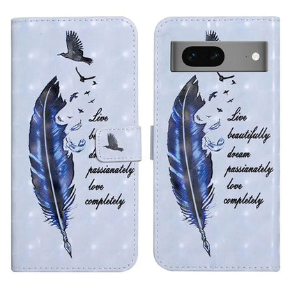 For Google Pixel 7 5G Case Flip Wallet 3D Pattern PU Leather Phone Cover