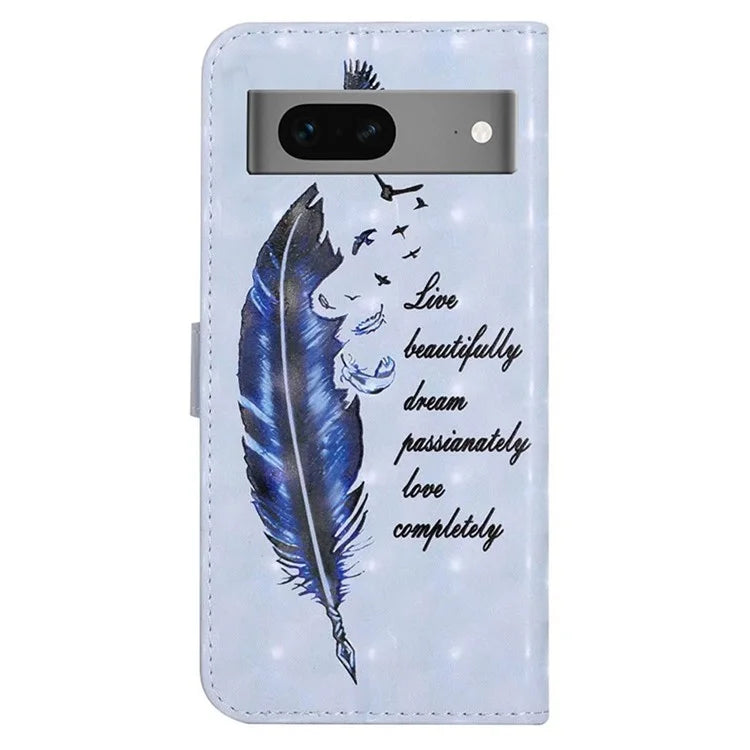 For Google Pixel 7 5G Case Flip Wallet 3D Pattern PU Leather Phone Cover
