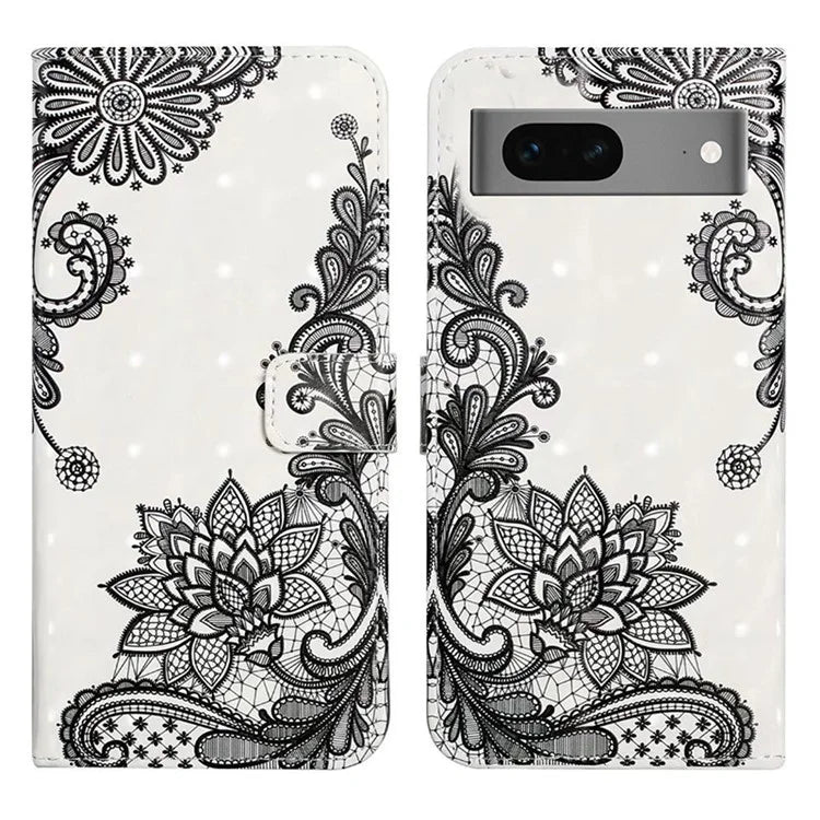 For Google Pixel 7 5G Case Flip Wallet 3D Pattern PU Leather Phone Cover