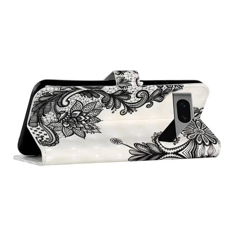 For Google Pixel 7 5G Case Flip Wallet 3D Pattern PU Leather Phone Cover