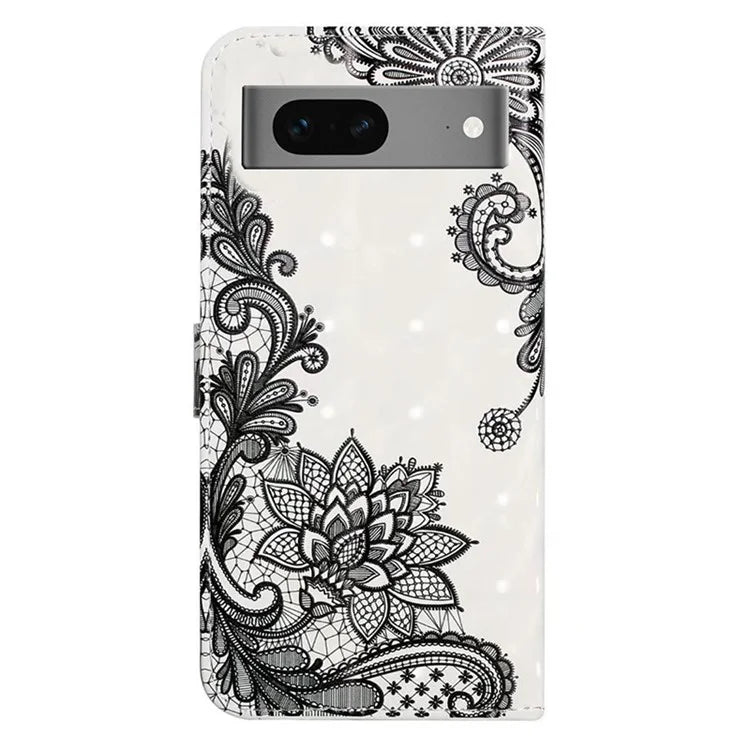 For Google Pixel 7 5G Case Flip Wallet 3D Pattern PU Leather Phone Cover