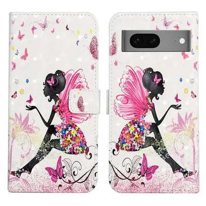 For Google Pixel 7 5G Case Flip Wallet 3D Pattern PU Leather Phone Cover