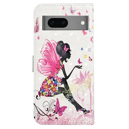For Google Pixel 7 5G Case Flip Wallet 3D Pattern PU Leather Phone Cover