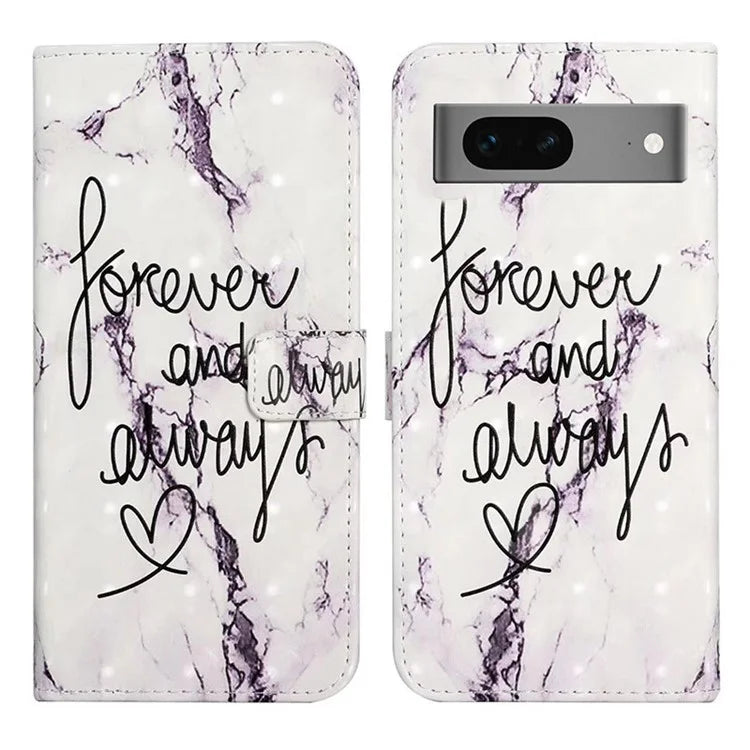 For Google Pixel 7 5G Case Flip Wallet 3D Pattern PU Leather Phone Cover