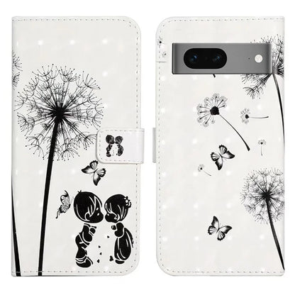 For Google Pixel 7 5G Case Flip Wallet 3D Pattern PU Leather Phone Cover