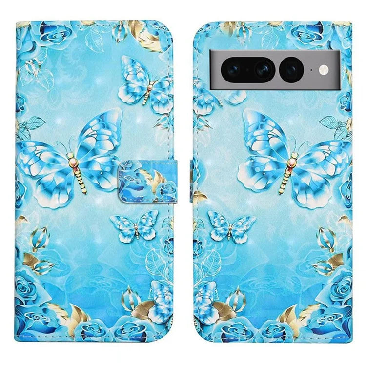 For Google Pixel 7 Pro 5G Case PU Leather 3D Pattern Shockproof Protection Phone Cover