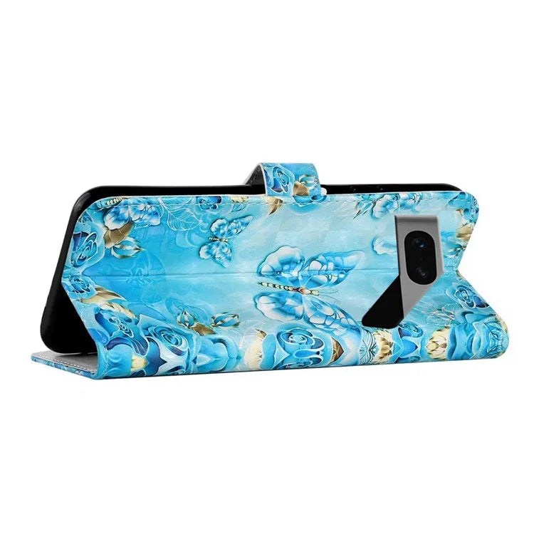 For Google Pixel 7 Pro 5G Case PU Leather 3D Pattern Shockproof Protection Phone Cover
