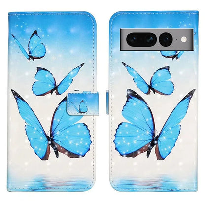 For Google Pixel 7 Pro 5G Case PU Leather 3D Pattern Shockproof Protection Phone Cover
