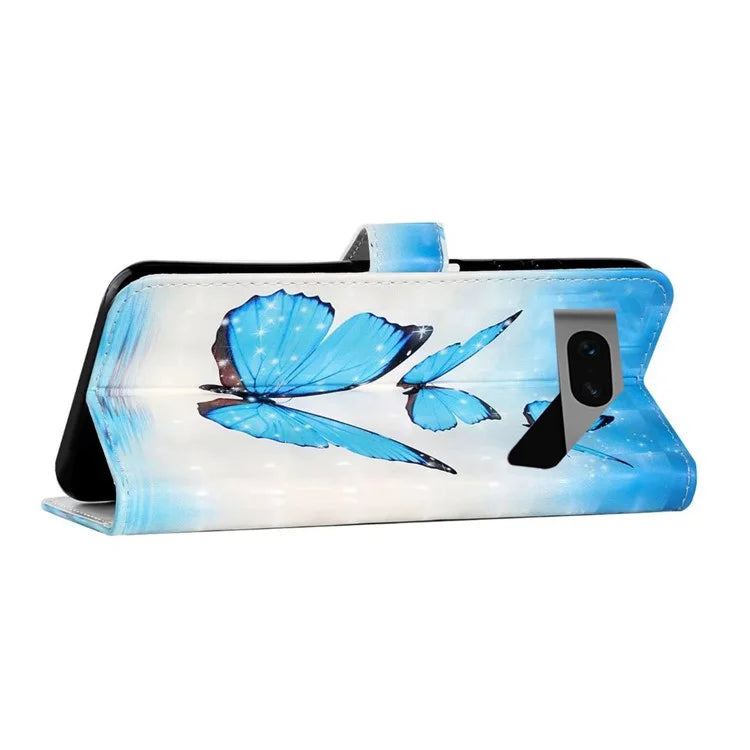 For Google Pixel 7 Pro 5G Case PU Leather 3D Pattern Shockproof Protection Phone Cover
