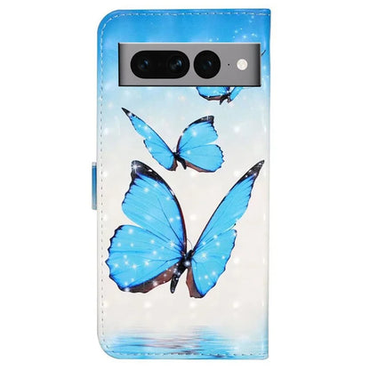 For Google Pixel 7 Pro 5G Case PU Leather 3D Pattern Shockproof Protection Phone Cover