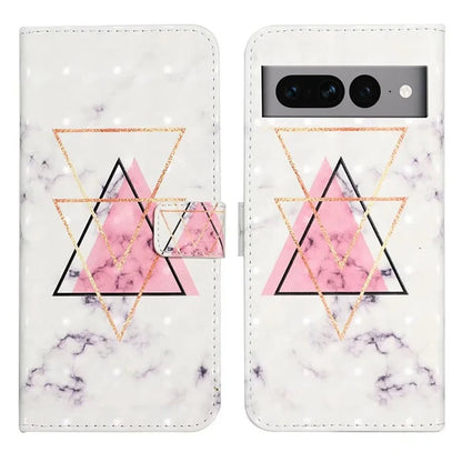For Google Pixel 7 Pro 5G Case PU Leather 3D Pattern Shockproof Protection Phone Cover