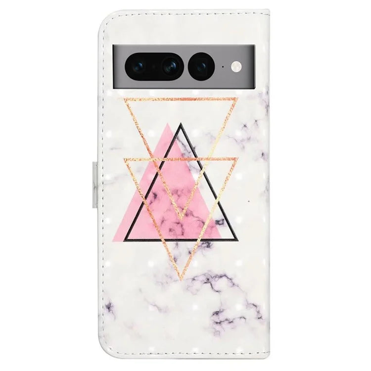 For Google Pixel 7 Pro 5G Case PU Leather 3D Pattern Shockproof Protection Phone Cover