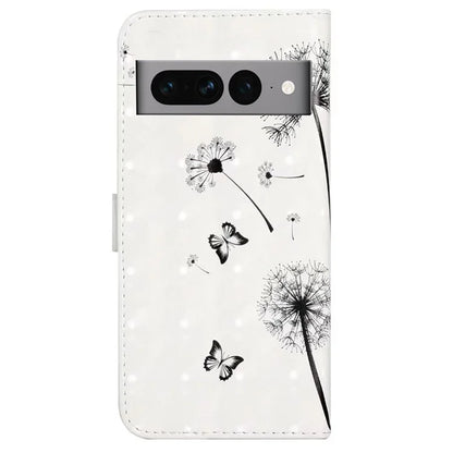 For Google Pixel 7 Pro 5G Case PU Leather 3D Pattern Shockproof Protection Phone Cover